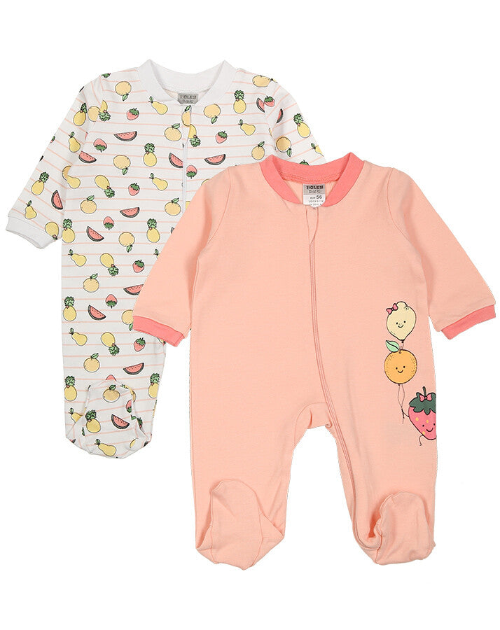 Jacky Baby 2er-Pack Schlafanzug 1-tlg langarm "Crazy Fruits"  Gr.56-92