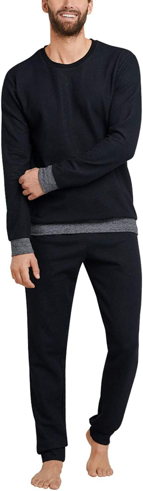 Schiesser Herren Sleep + Loungewear Schlafanzug mit Geschenkbox black Gr.48