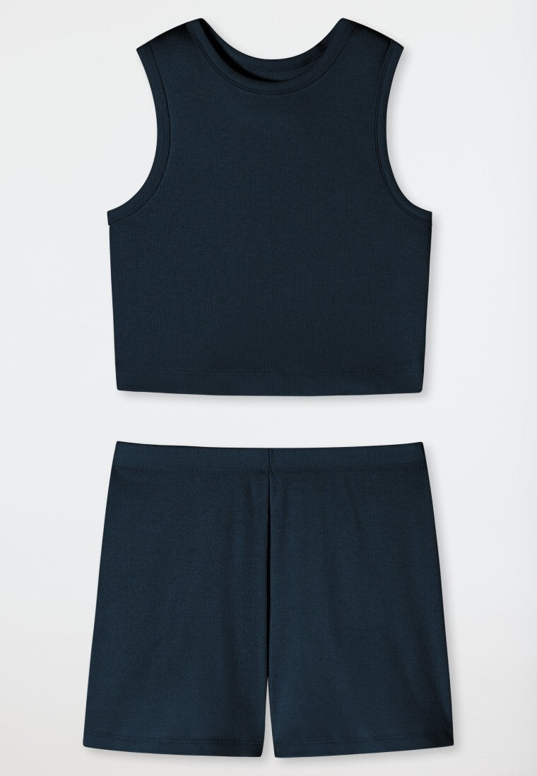 %% STOP %%  Schiesser Mädchen BIO  Shorty Dunkelblau  NEU Gr.140