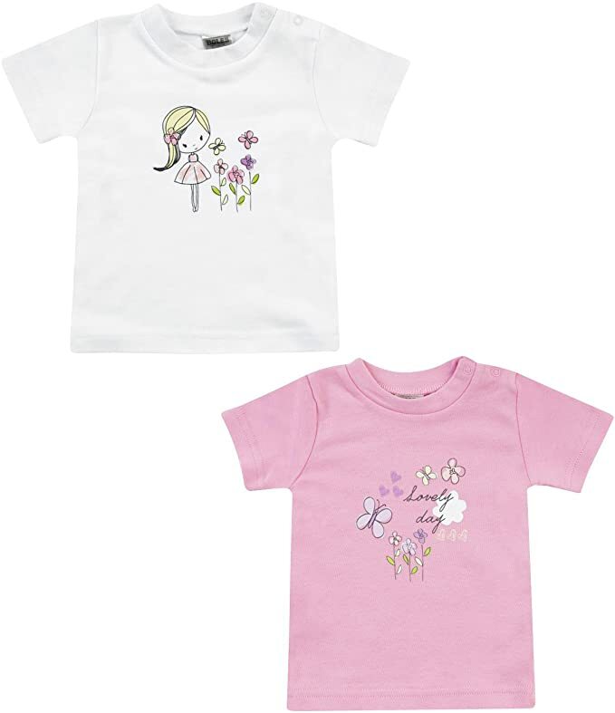 Jacky Baby 2er-Pack T-Shirts " Blumen " rosa Gr. 50-92