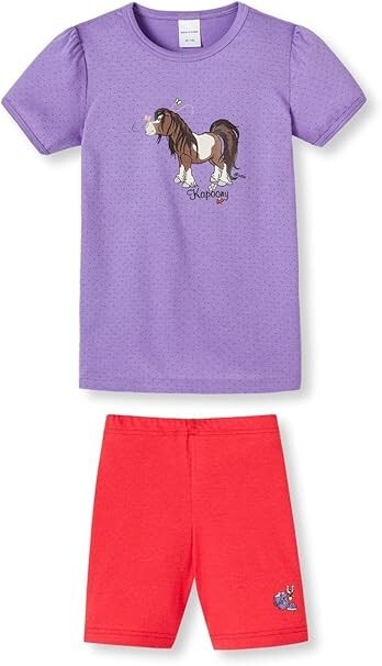% STOP % REDUZIERT Schiesser Mädchen Schlafanzug kurz Shorty Pony NEU Gr. 116