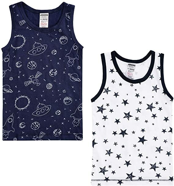 Jacky Baby Jungen Unterhemden 2  Pack BIOBAUMWOLLE Gr. 98/104