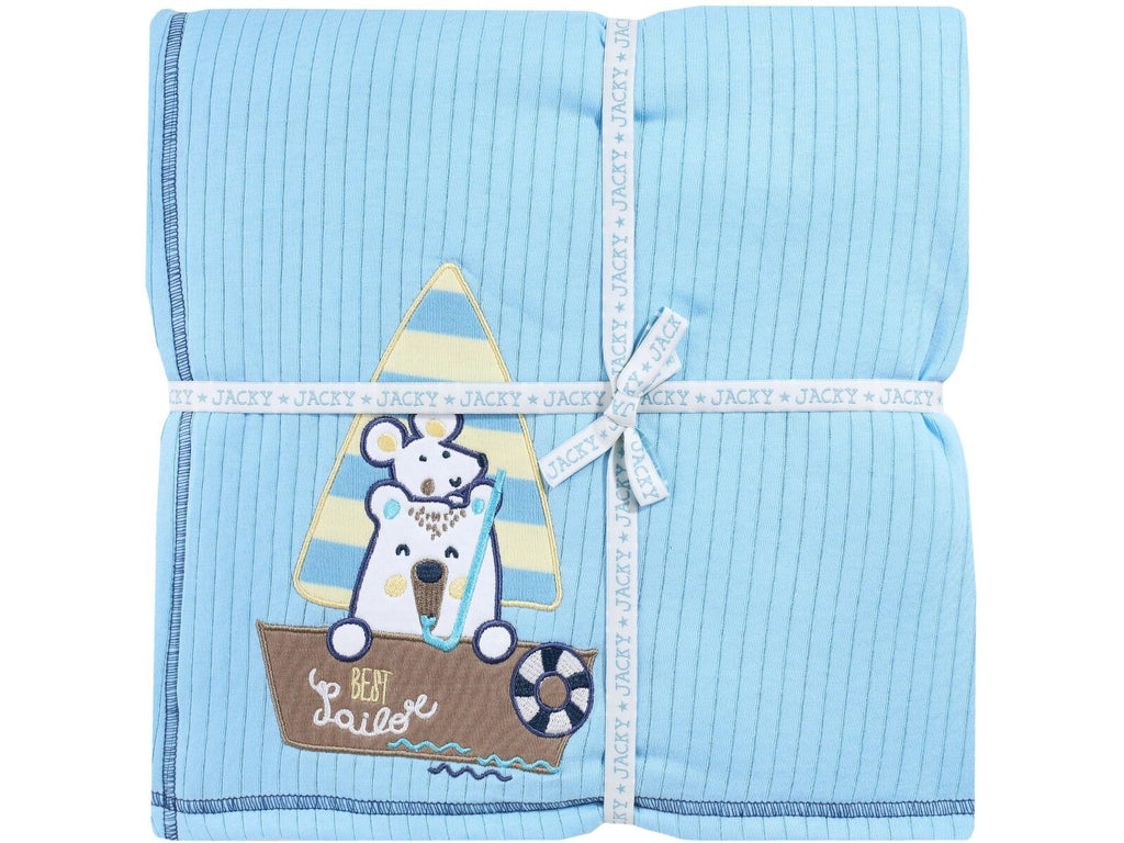 Jacky Baby DECKE 100 CM X 70 CM 60G WATTIERUNG BEACH FRIENDS (ORGANIC COTTON)