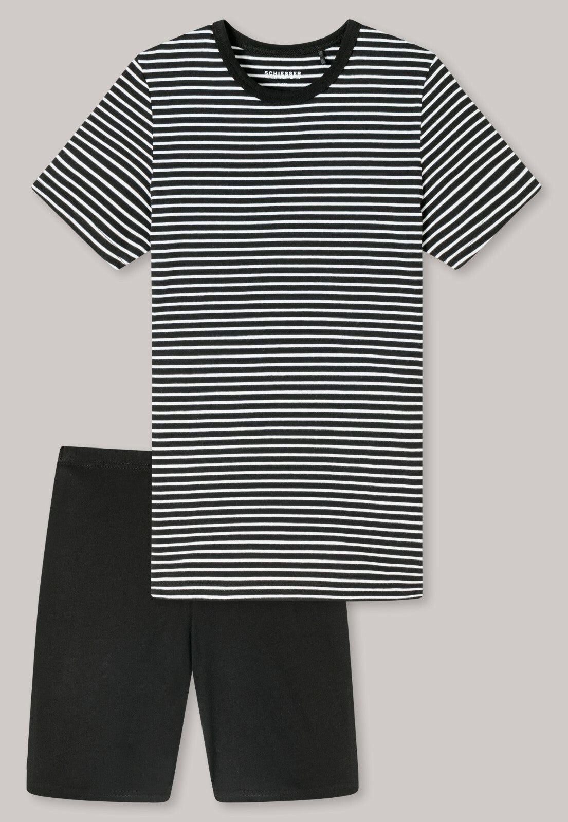 %% SCHIESSER JUNGEN  SCHLAFANZUG KURZ  Ringel   Gr. 140-176 
