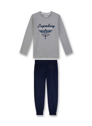Sanetta Jungen langer Schlafanzug 2-tlg. grau  Gr. 140