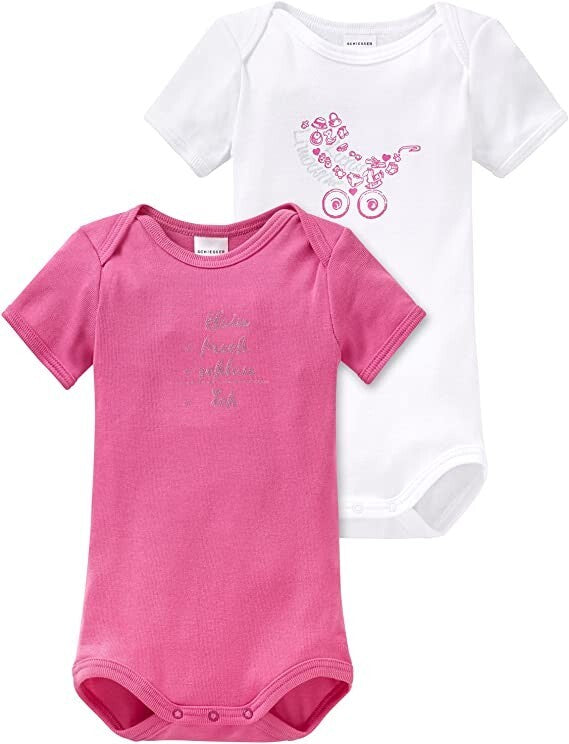 %% Schiesser DOPPELPACK KURZARMBODYS  MÄDCHEN NEU GR.56 %%