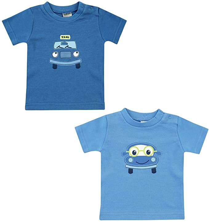 Jacky Baby Junge 2er-Pack T-Shirts " Auto " blau Gr. 50-92