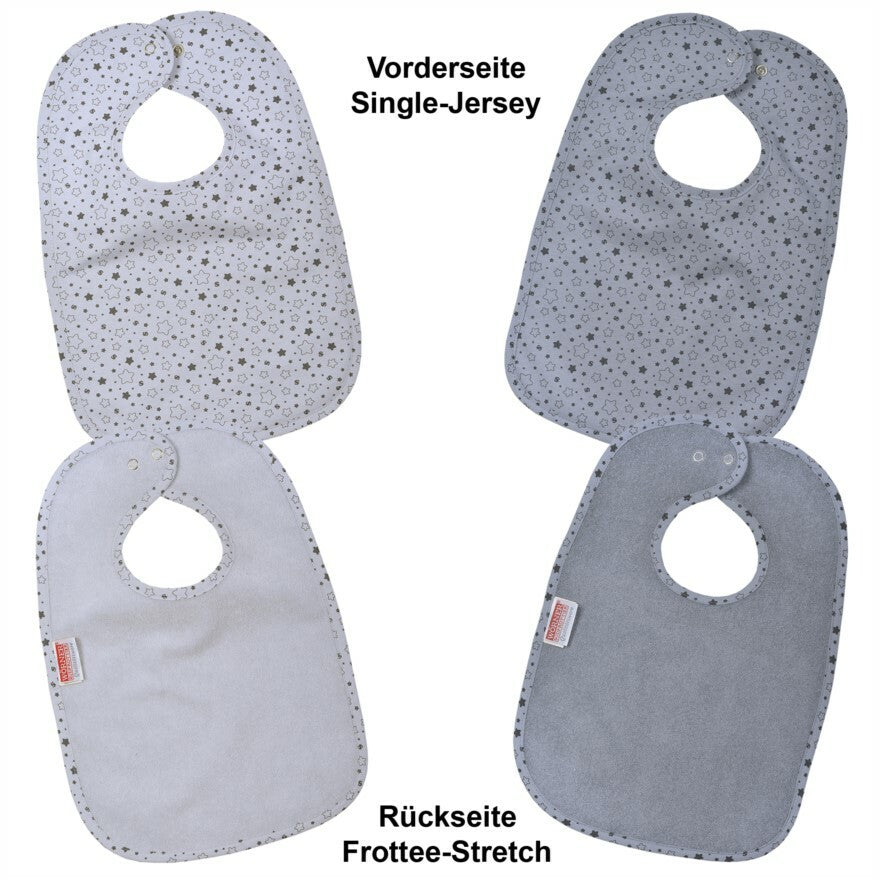 % TOP% Wörner Südfrottier Sterne grau Druckknopflatz WENDELATZ 26x40 cm 2er Set