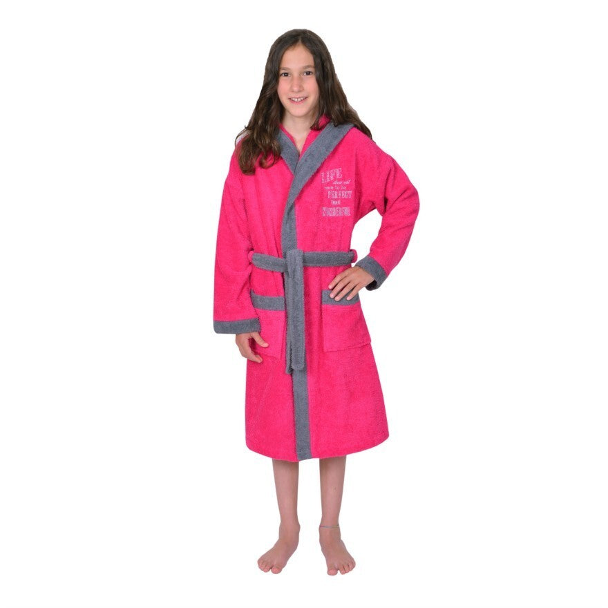 *NEU* Wörner Bademantel Mädchen "Pferd rosenpink " Frottier Gr.116 - 176