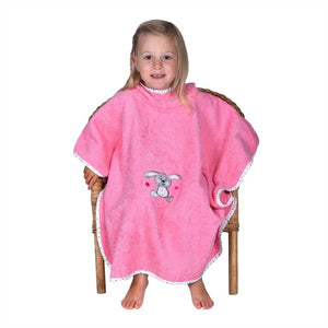 Wörner Südfrottier Hase bubblegum Bade-Poncho 120/75 cm