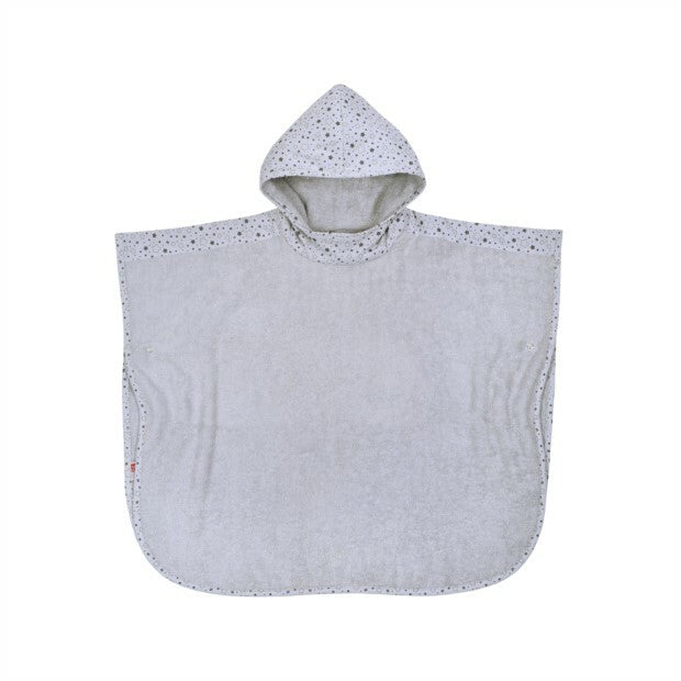 Wörner Südfrottier Sterne hellgrau Bade-Poncho 120/75 cm