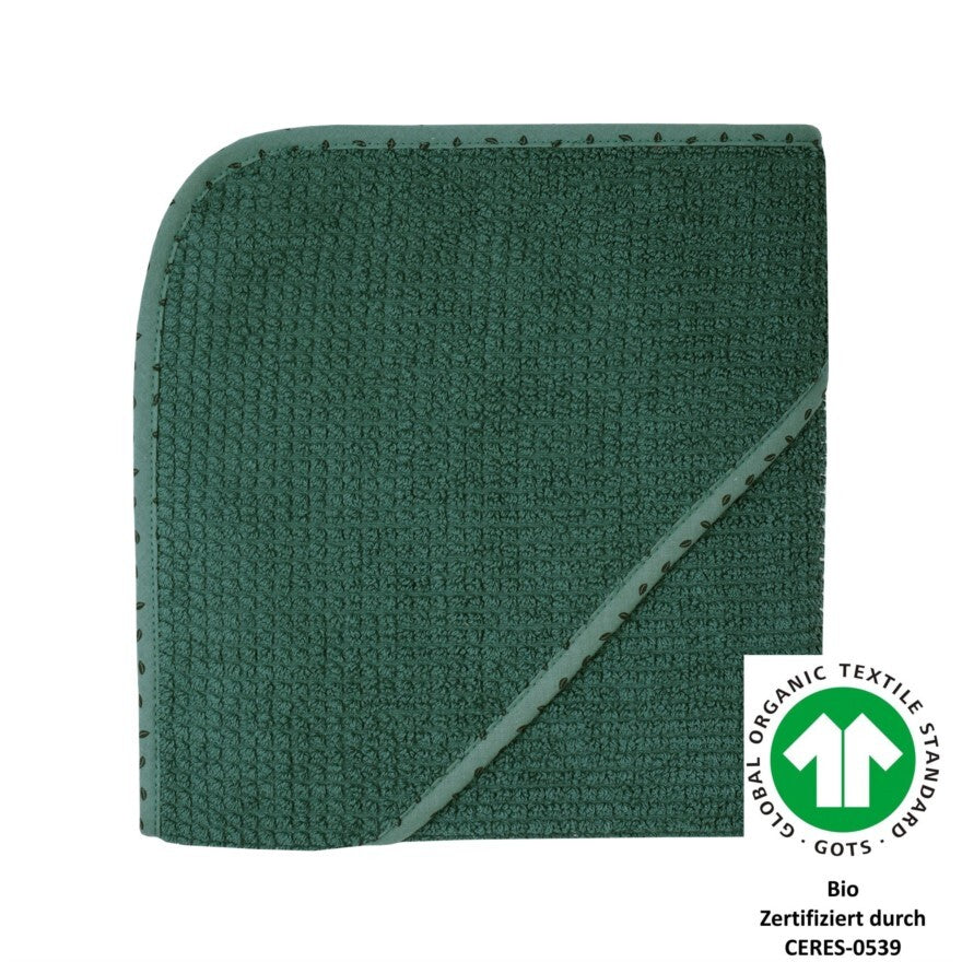  Wörner Südfrottier Kapuzenbadetuch BIO  "At Home pinie" Gr. 80x80