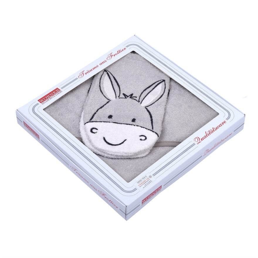 NEU Südfrottier Serie "Esel hellgrau" Badetücher, Badeponcho, Lätzchen etc