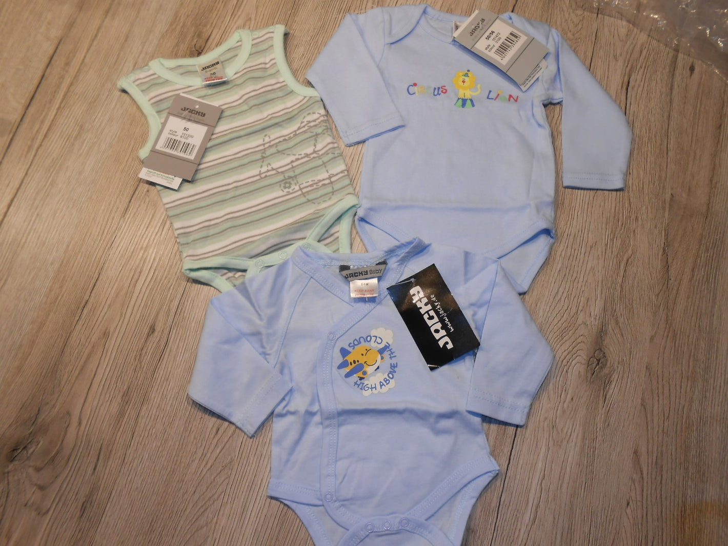  HAMMERANGEBOT 3 BODYS JACKY BABY NEUWARE  GR. 50/56 STATT 25,99 nur 10,99 !!