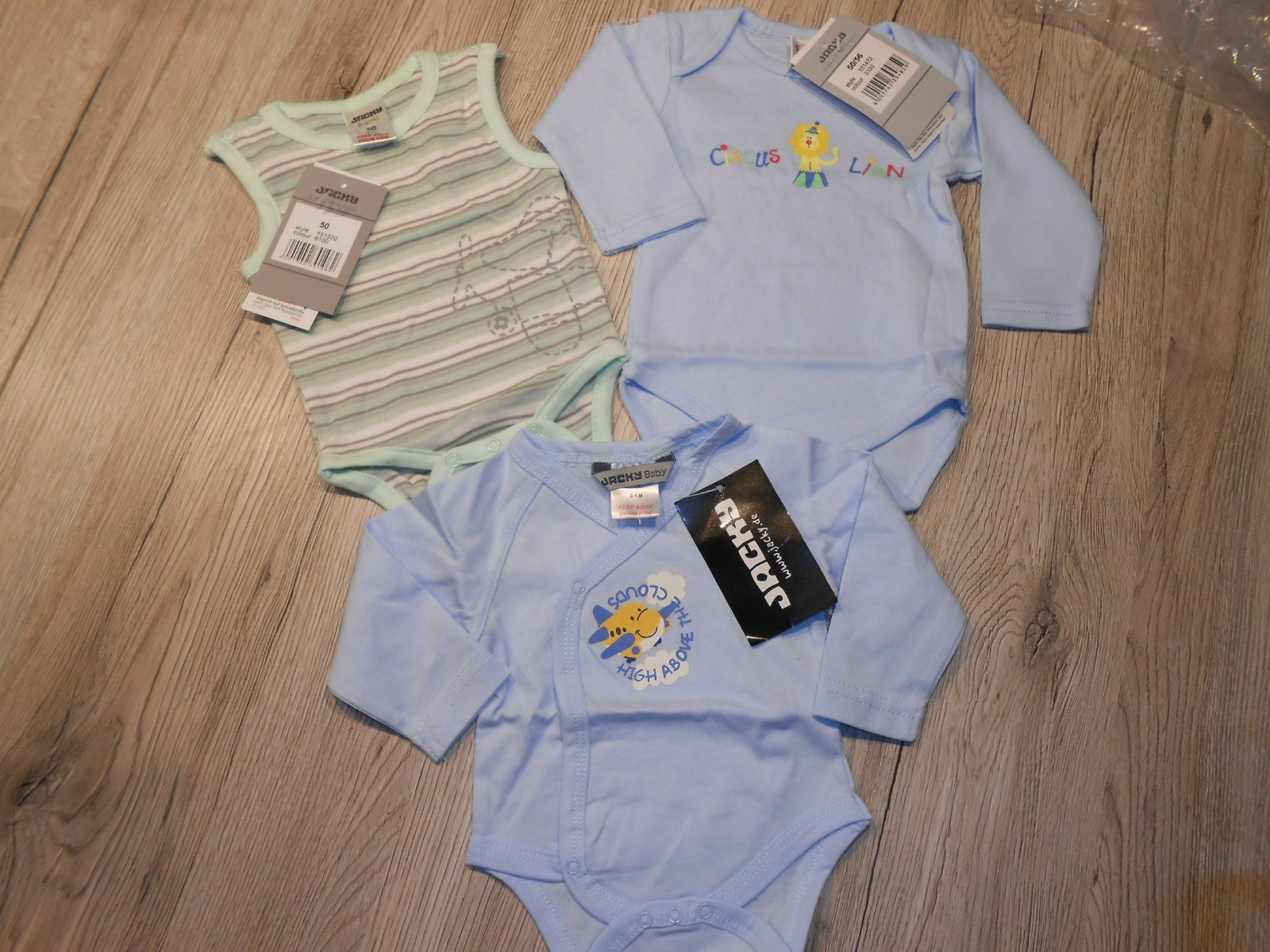  HAMMERANGEBOT 3 BODYS JACKY BABY NEUWARE  GR. 50/56 STATT 25,99 nur 10,99 !!