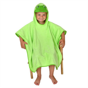 SONDERPREIS Wörner Südfrottier Frosch Limone  Bade-Poncho 120/75 cm