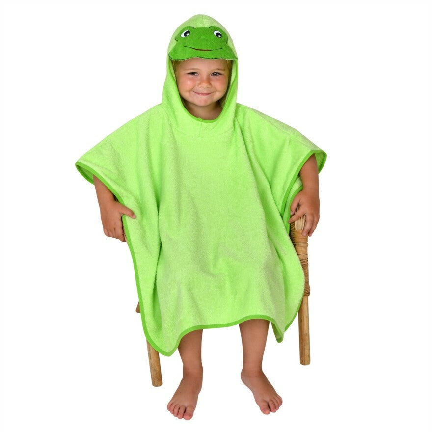 SONDERPREIS Wörner Südfrottier Frosch Limone  Bade-Poncho 120/75 cm