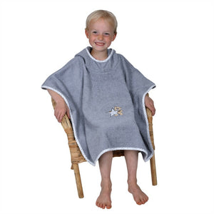 Wörner Südfrottier Teddy stern grau Bade-Poncho 120/75 cm