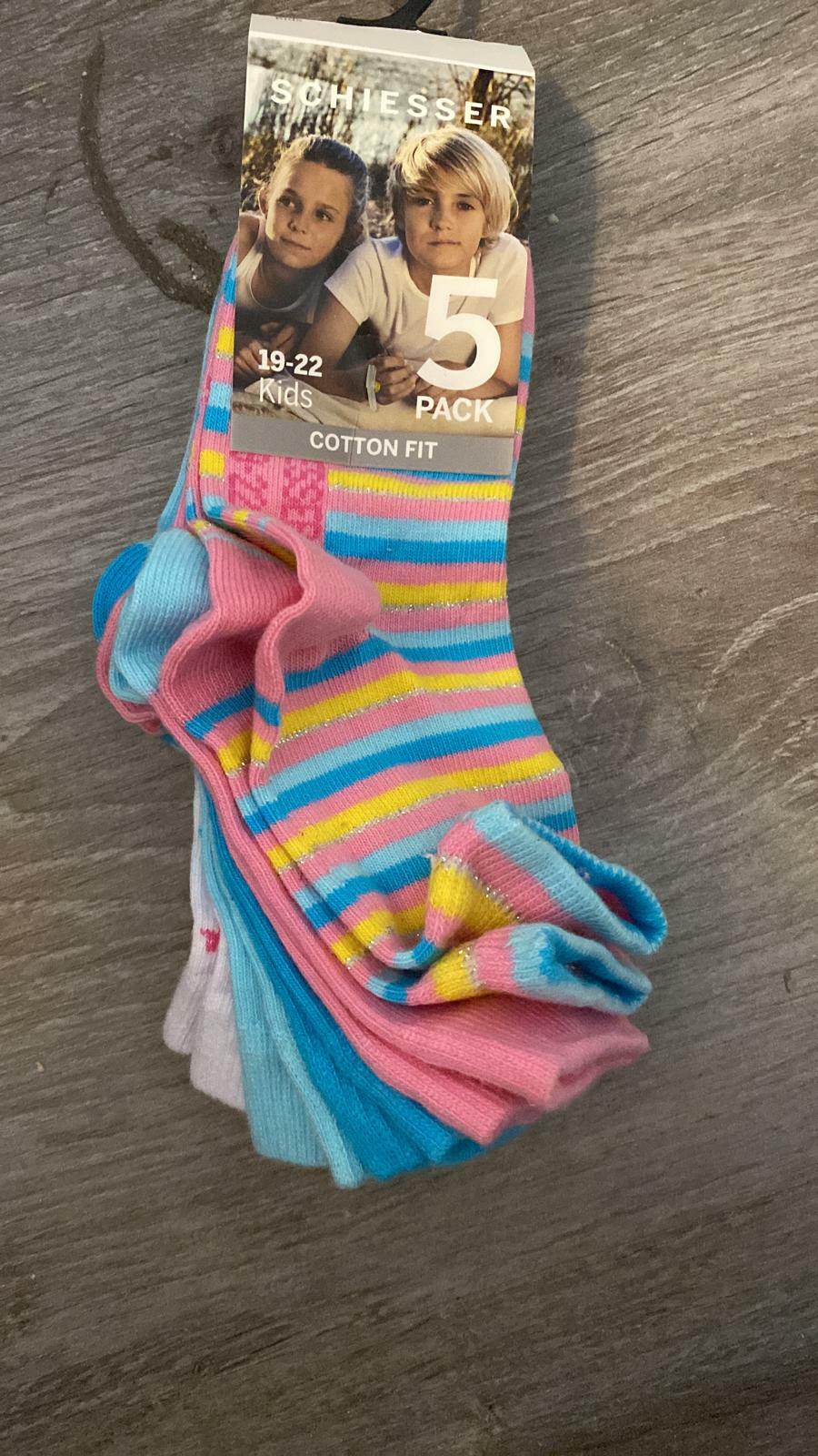 TOP Schiesser Mädchen Strümpfe mit Glitzer 5 er Pack Gr 19-22