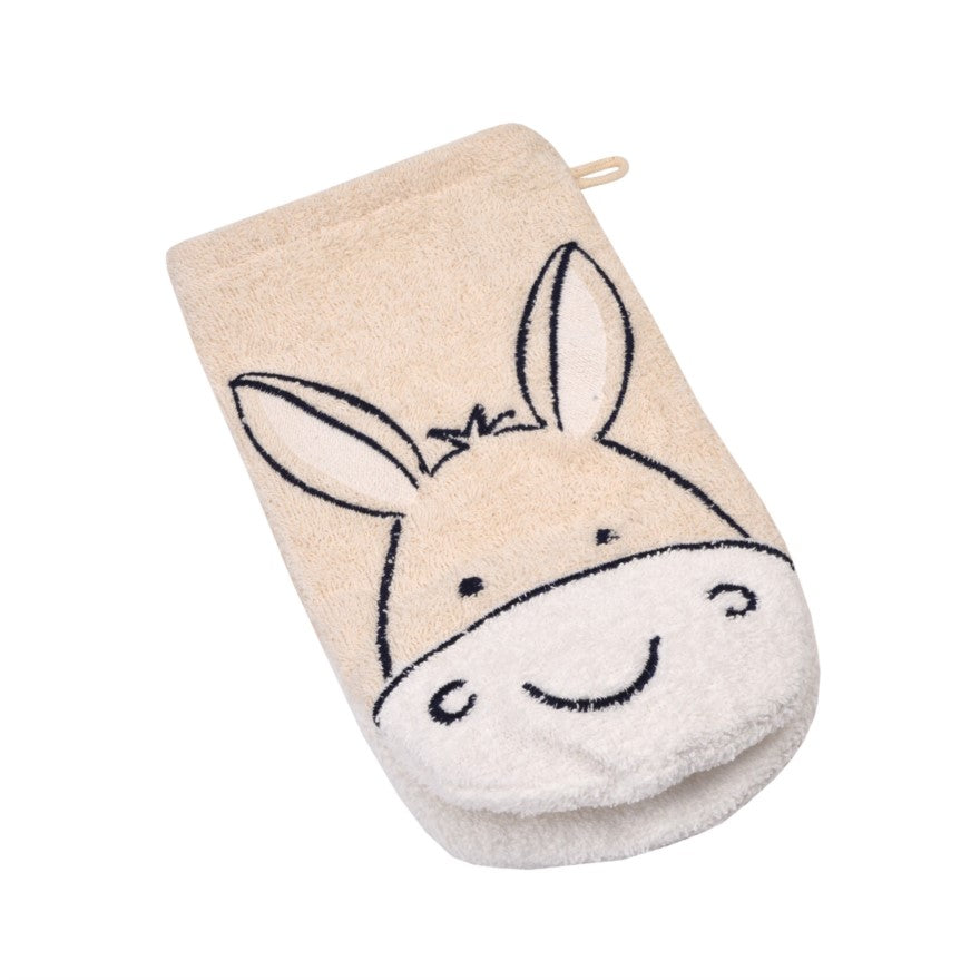 Esel natur Waschhandschuh Größe 15x21 cm