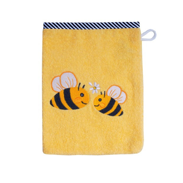 Bienen gelb Waschhandschuh Größe 15x21 cm