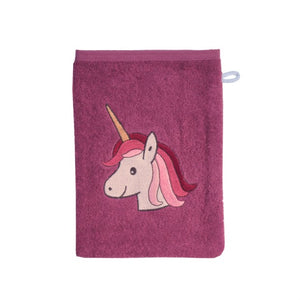 Einhorn light mauve Waschhandschuh Größe 15x21 cm