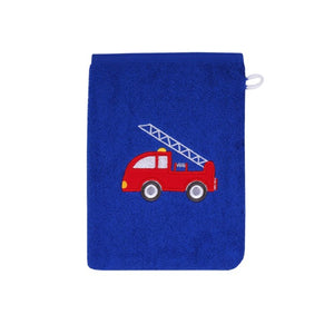 Feuerwehr royalblau Waschhandschuh Größe 15x21 cm