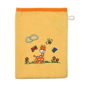 Giraffe gelb Waschhandschuh Größe 15x21 cm