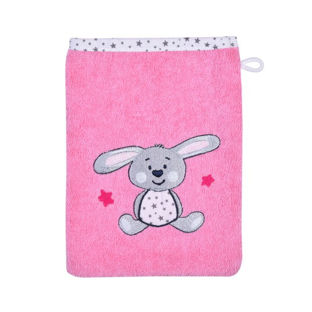 Hase bubblegum Waschhandschuh Größe 15x21 cm