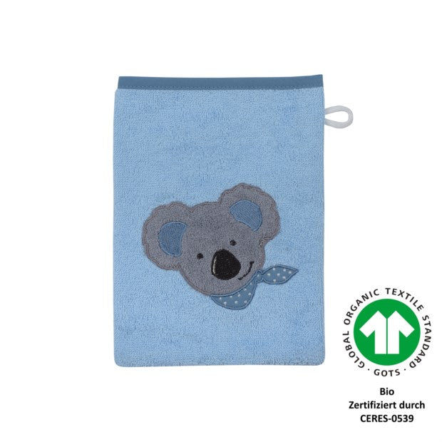 Koala Junge bleu Waschhandschuh BIO Größe 15x21 cm