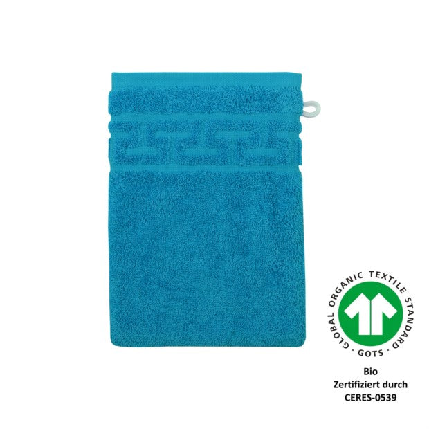 Wörner Südfrottier BIO Jacquard M GOTS hawaii Waschhandschuh Größe 17x22 cm