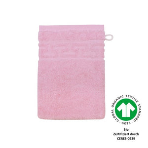 Wörner Südfrottier BIO Jacquard M GOTS perle Waschhandschuh Größe 17x22cm