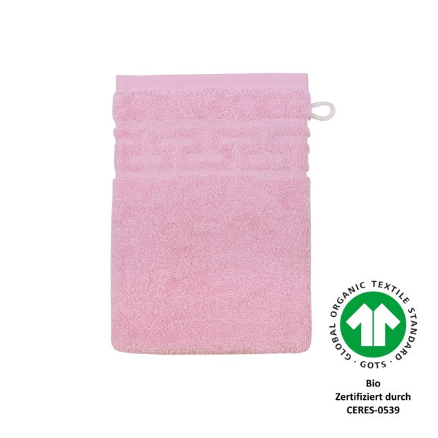 Wörner Südfrottier BIO Jacquard M GOTS perle Waschhandschuh Größe 17x22cm