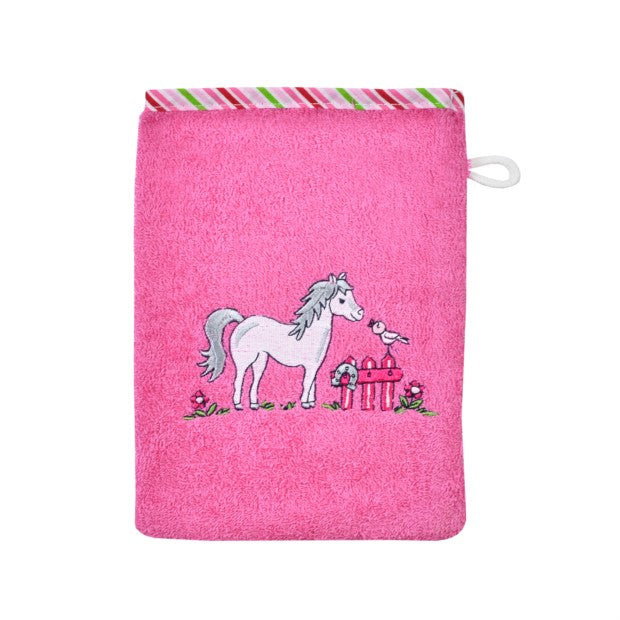 Wörner Südfrottier Pferd orchidee Waschhandschuh Größe 15x21 cm
