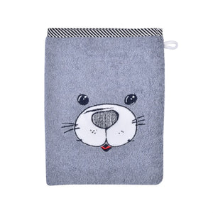 Seehund grau Waschhandschuh Größe 15x21 cm