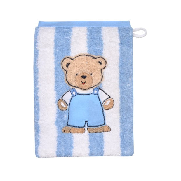 Teddy Ringel hellblau Waschhandschuh Größe 15x21 cm