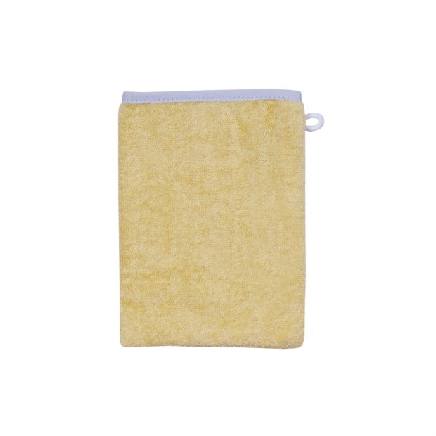 Wörner Südfrottier Uni gelb-chrom Waschhandschuh Größe 15x21 cm