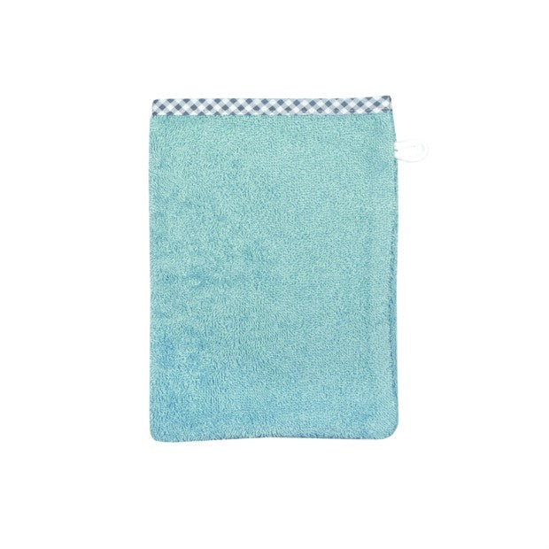 Wörner Südfrottier Uni kristallblau Waschhandschuh Größe 15x21 cm