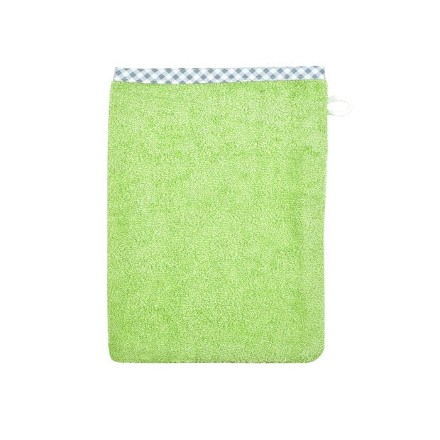 Wörner Südfrottier Uni opalgrün Waschhandschuh Größe 15x21 cm